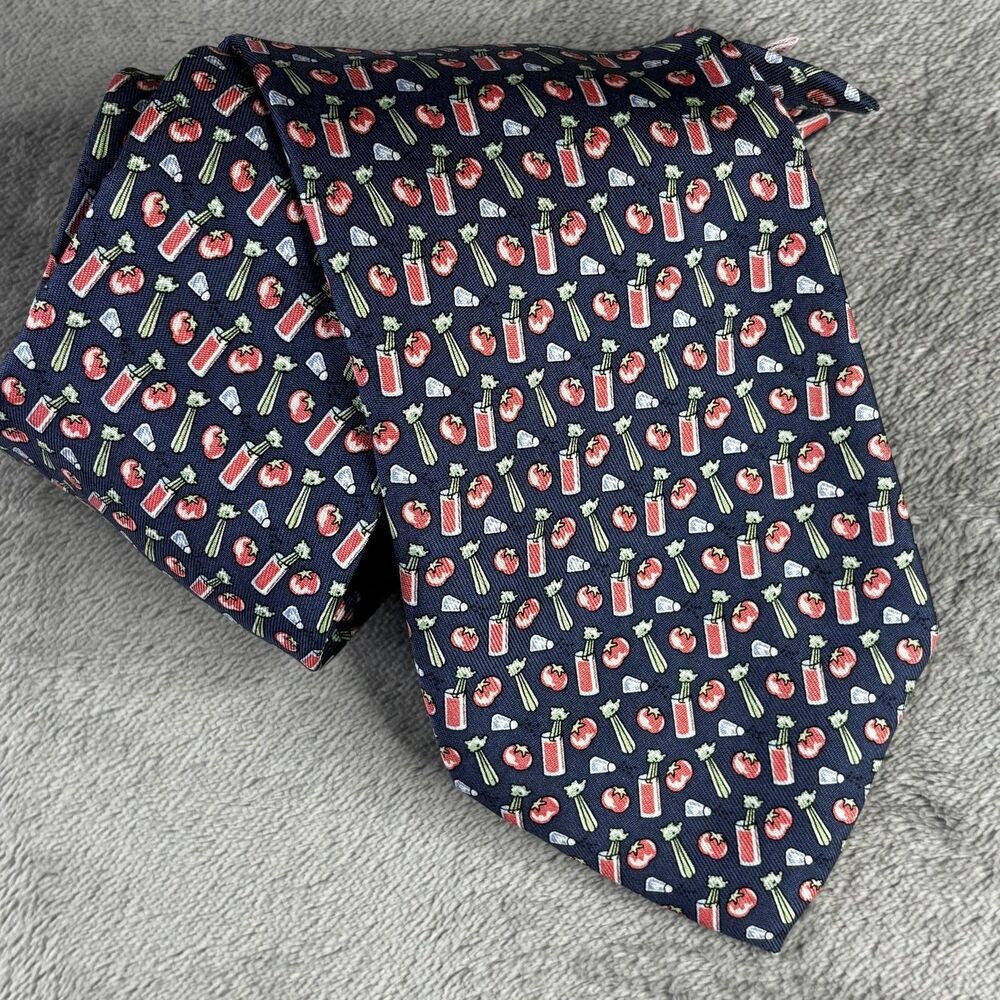 Vineyard Vines Tie Mens Silk Bloody Mary Cocktail Drink‎ Tomato Celery Novelty